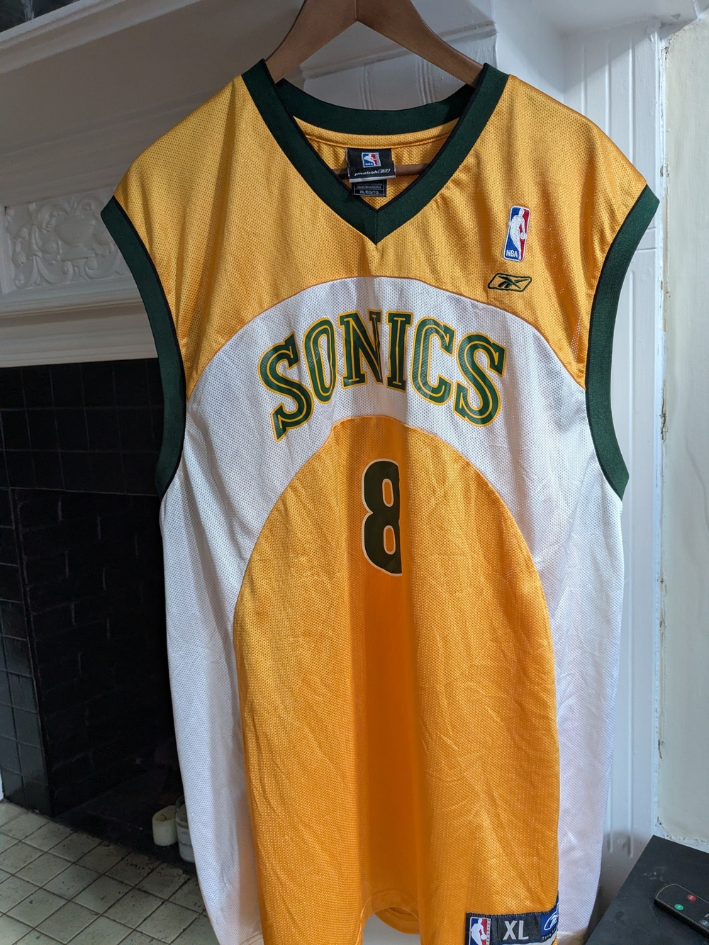 Seattle SuperSonics Luke Ridnour #8 NBA Reebok Gold Alternate jersey - XL